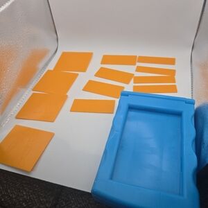 Kids Travel Stencil Rubbing Art Kit Blue Case Drawing Activity Toy